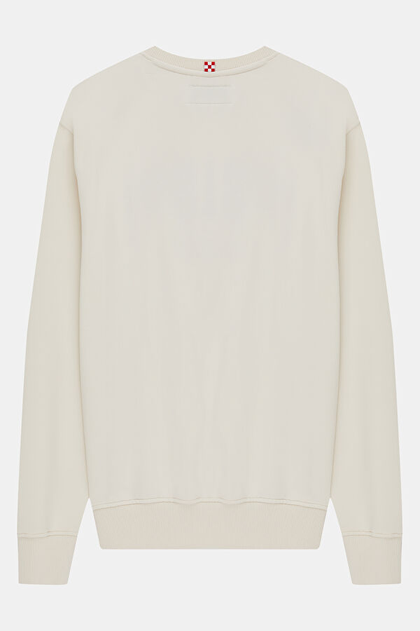 Ecru Relaxed-Fit Crew Neck Men's Sweatshirt 2