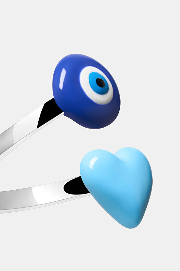 Evil Eye Wrap Gümüş Rengi Kaplama Yüzük 6