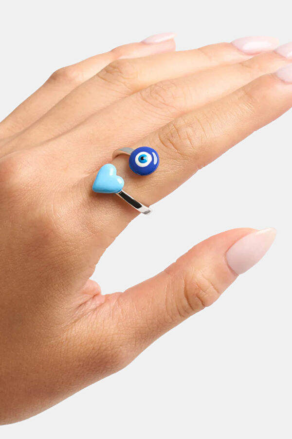 Evil Eye Wrap Gümüş Rengi Kaplama Yüzük 8