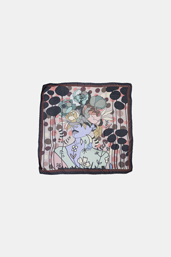 Brown Patterned Modal Scarf