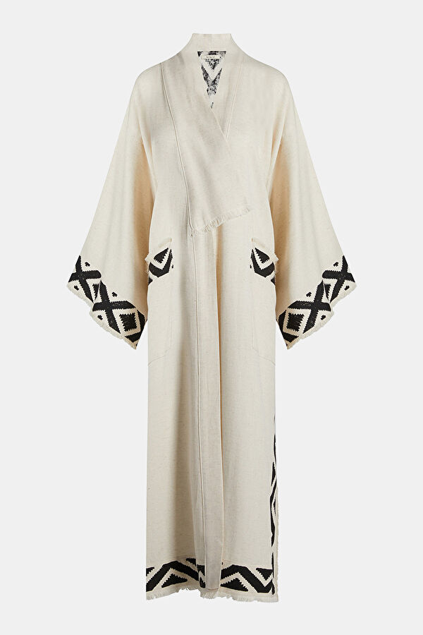 Natürel Pamuk/Keten Kadın Kaftan