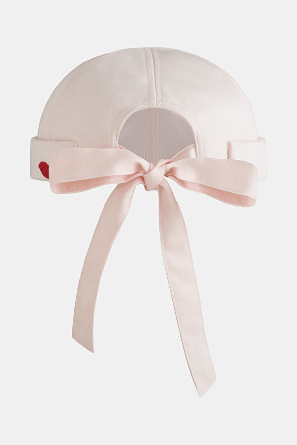 Maelle Bow-Tie Satin Docker Light Pink Hat 3